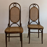 Pair of Vintage Thonet Bentwood and Cane Accent Chairs