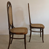 Pair of Vintage Thonet Bentwood and Cane Accent Chairs