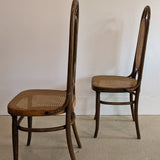 Pair of Vintage Thonet Bentwood and Cane Accent Chairs