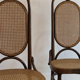 Pair of Vintage Thonet Bentwood and Cane Accent Chairs