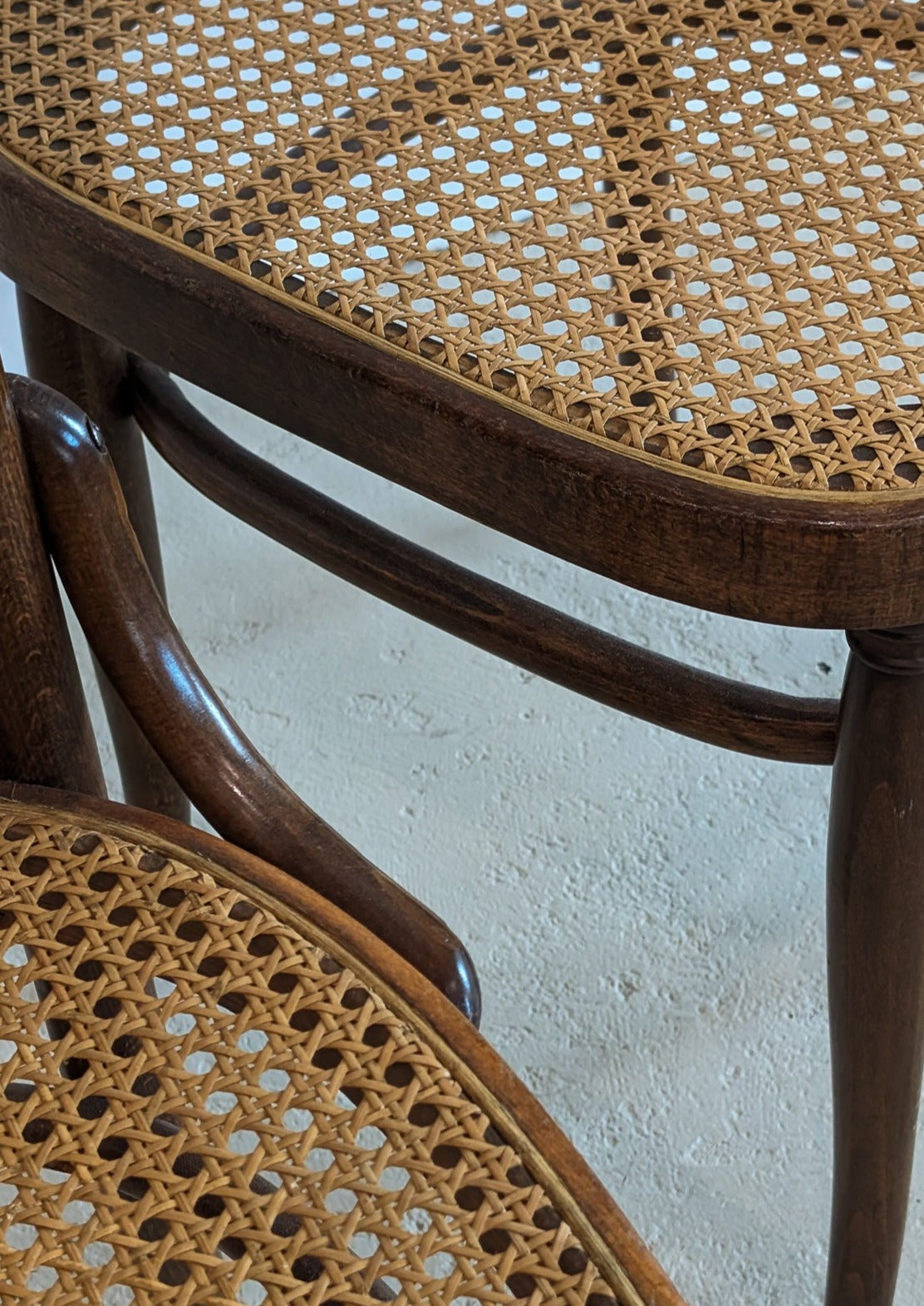 Pair of Vintage Thonet Bentwood and Cane Accent Chairs