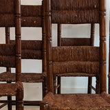 Set of 6 Vintage Haitian Tall Wooden Ladderback Chairs