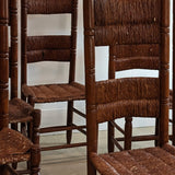 Set of 6 Vintage Haitian Tall Wooden Ladderback Chairs