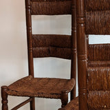 Set of 6 Vintage Haitian Tall Wooden Ladderback Chairs