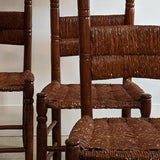 Set of 6 Vintage Haitian Tall Wooden Ladderback Chairs