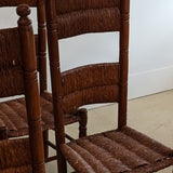 Set of 6 Vintage Haitian Tall Wooden Ladderback Chairs