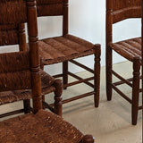 Set of 6 Vintage Haitian Tall Wooden Ladderback Chairs