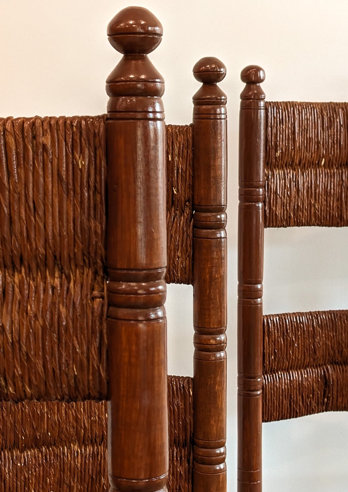 Set of 6 Vintage Haitian Tall Wooden Ladderback Chairs