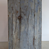 Early 1800s Primitive Blue Cabinet with Brass Stitch Detailing and Square Head Nails