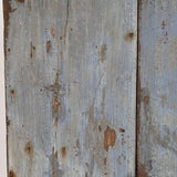 Early 1800s Primitive Blue Cabinet with Brass Stitch Detailing and Square Head Nails