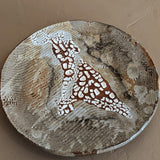 Handmade Signed Abstract Neutral Textured Wall Plate #1