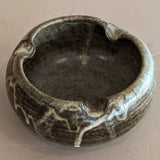 Handmade Neutral Drip Glaze Studio Pottery Bowl with Scalloped Rim