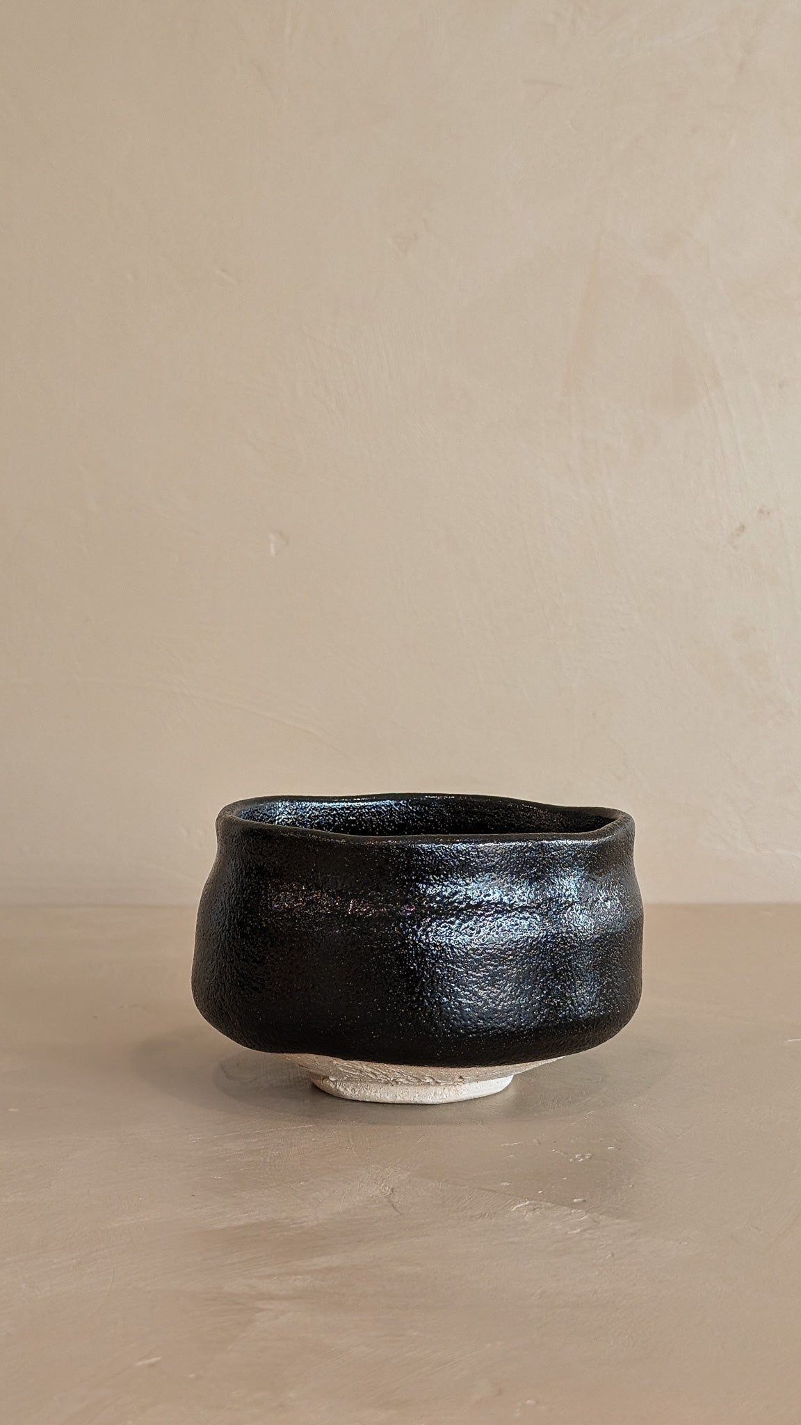 Textured Organic Form Black Studio Pottery Bowl