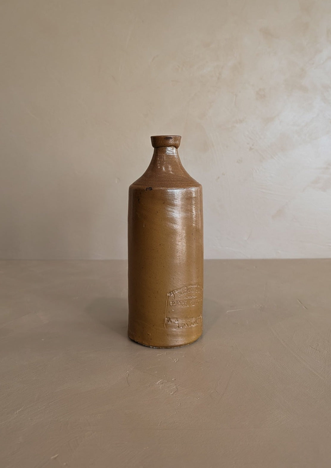 1800s Antique English Vitreous Stoneware Bottle