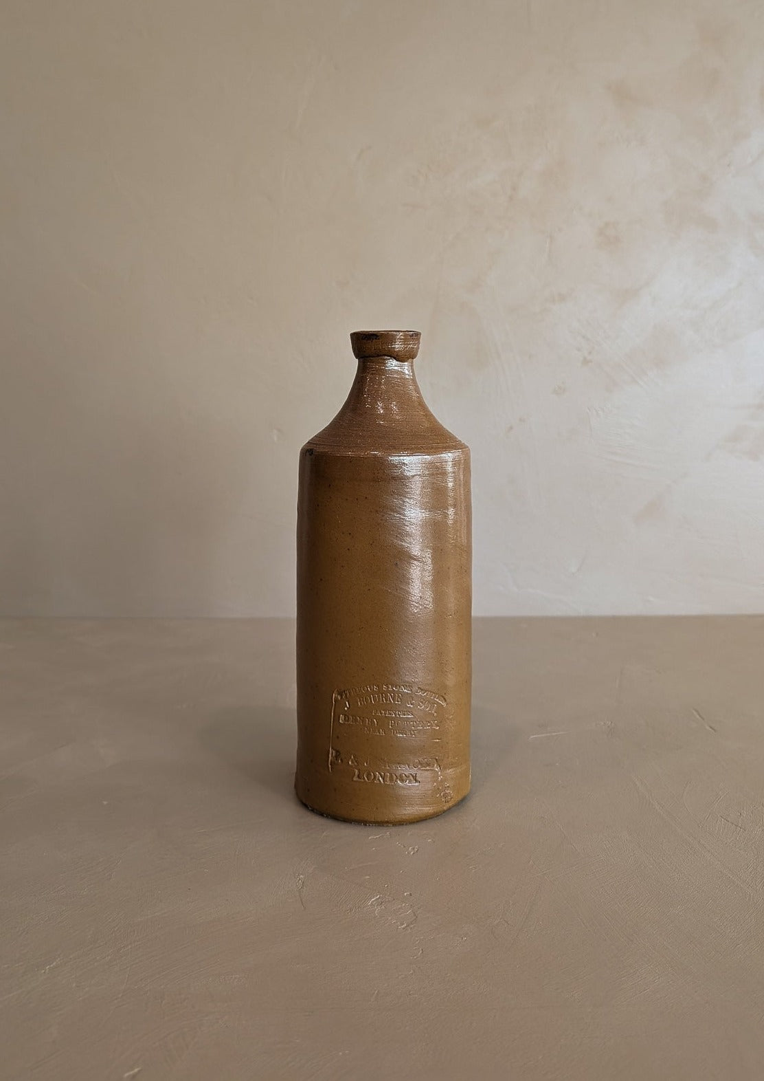 1800s Antique English Vitreous Stoneware Bottle