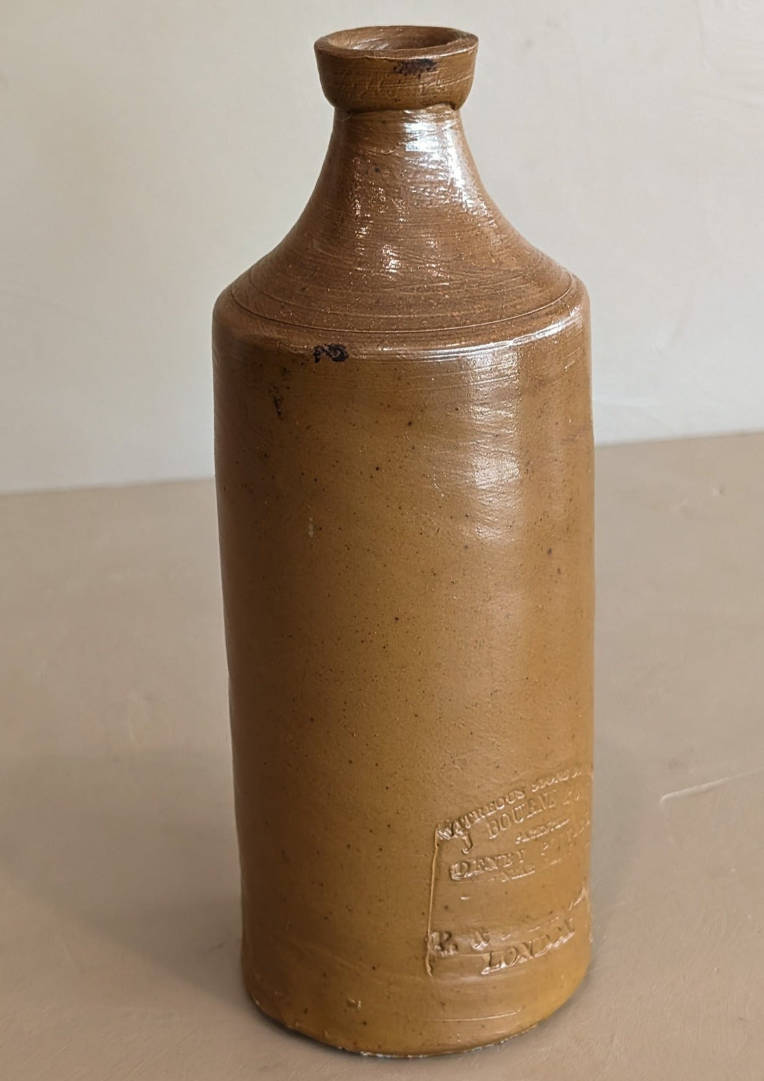 1800s Antique English Vitreous Stoneware Bottle