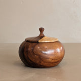 Petite Hand-turned Wooden Bowl with Lid