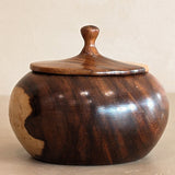 Petite Hand-turned Wooden Bowl with Lid