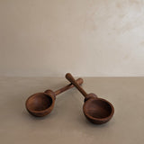 Pair of Vintage Teak Nissen Serving Spoons