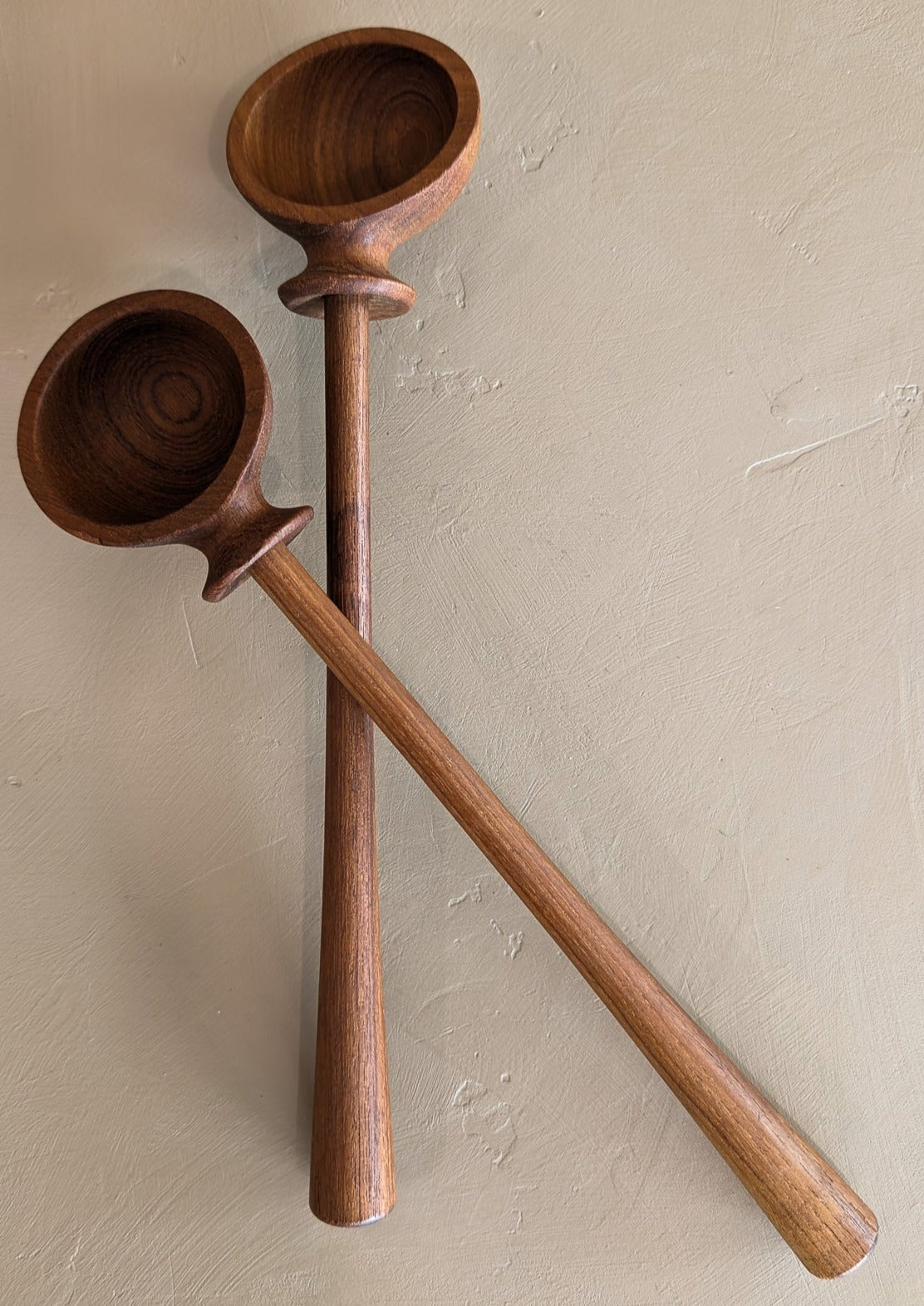 Pair of Vintage Teak Nissen Serving Spoons