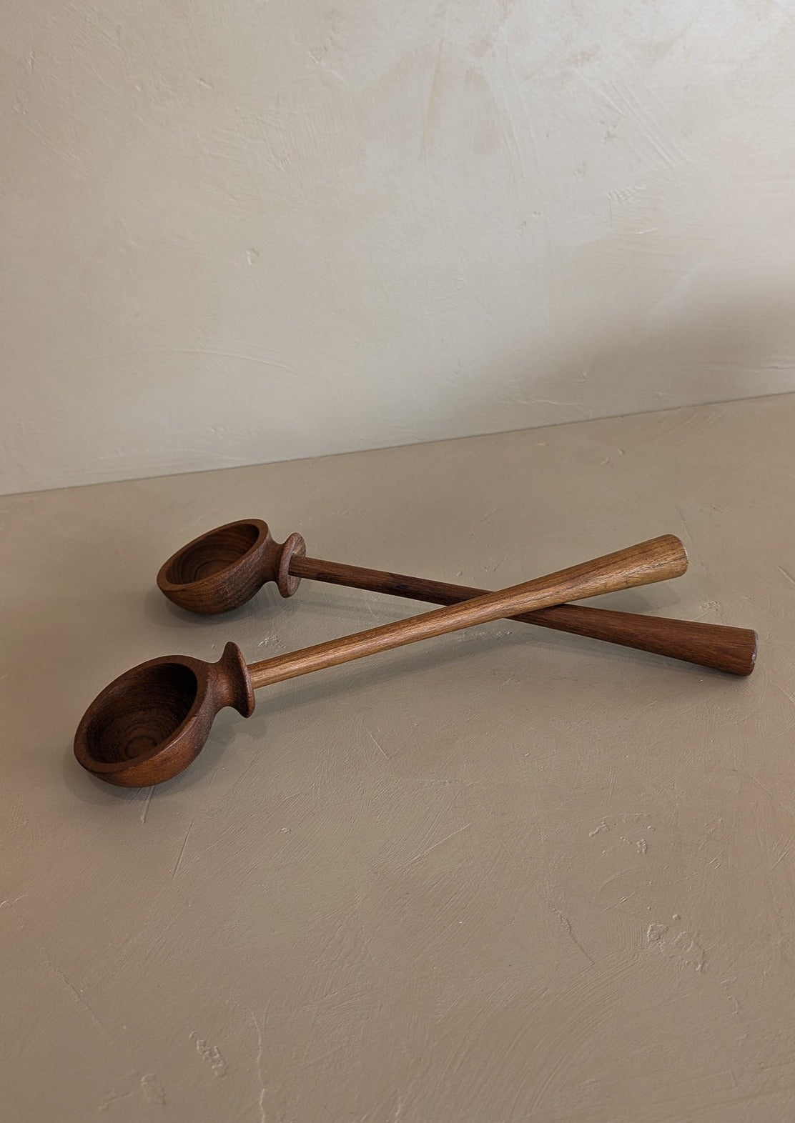 Pair of Vintage Teak Nissen Serving Spoons