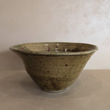 Signed Large Neutral Handmade Drip Glaze Studio Pottery Bowl