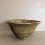 Signed Large Neutral Handmade Drip Glaze Studio Pottery Bowl