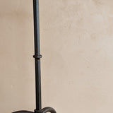 Large Vintage Brutalist-Style Iron Footed Candlestick