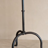 Large Vintage Brutalist-Style Iron Footed Candlestick