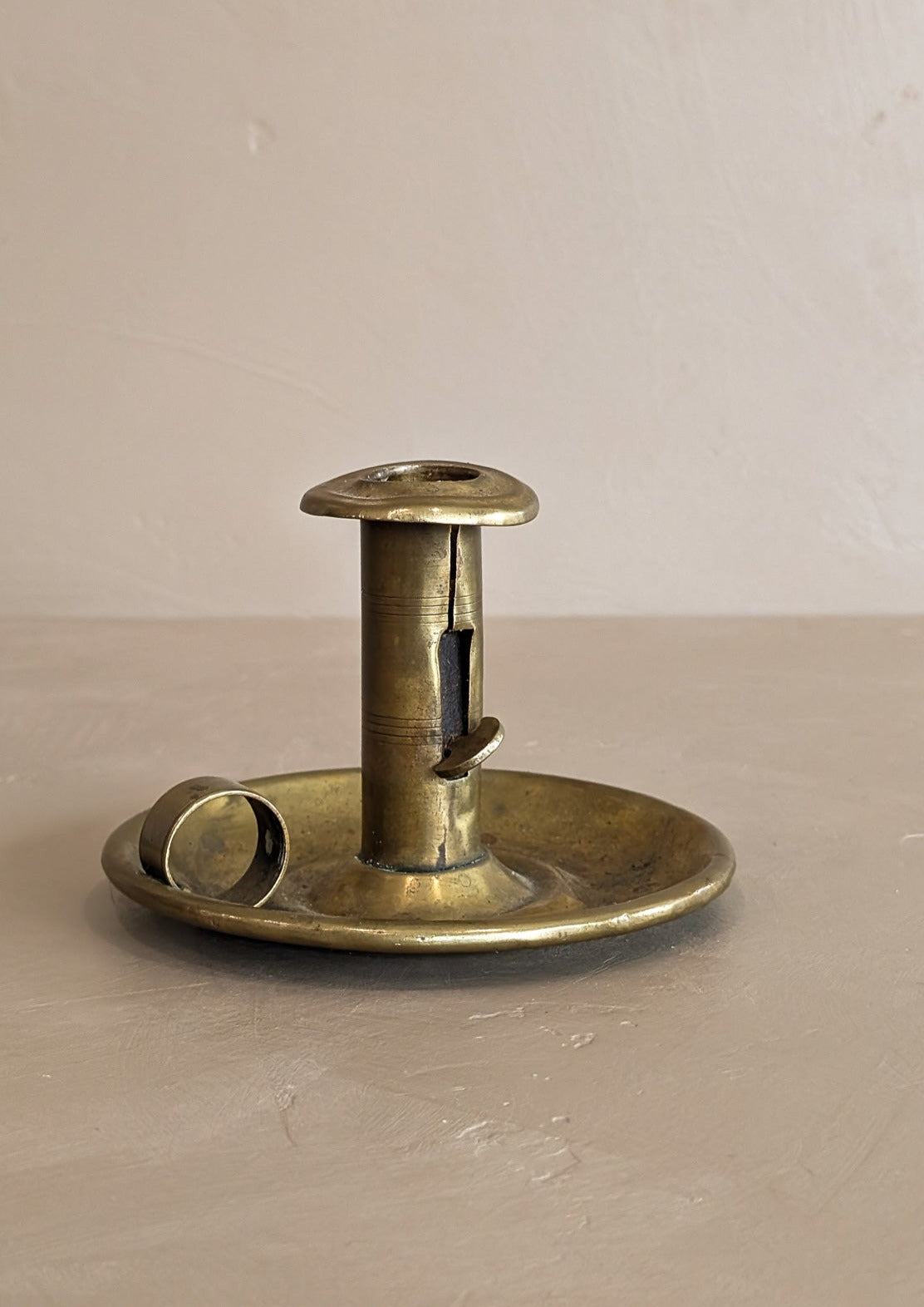 Antique Push Up Brass Chamberstick