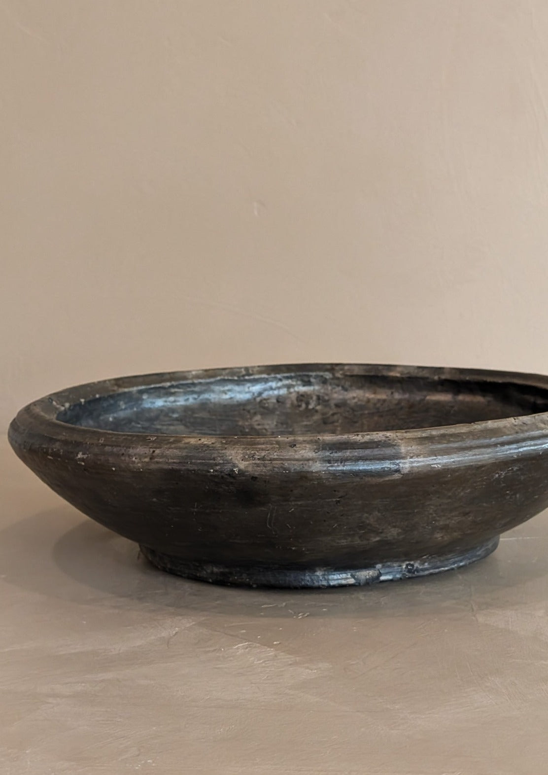 Large Handmade Textured African Mud Bowl