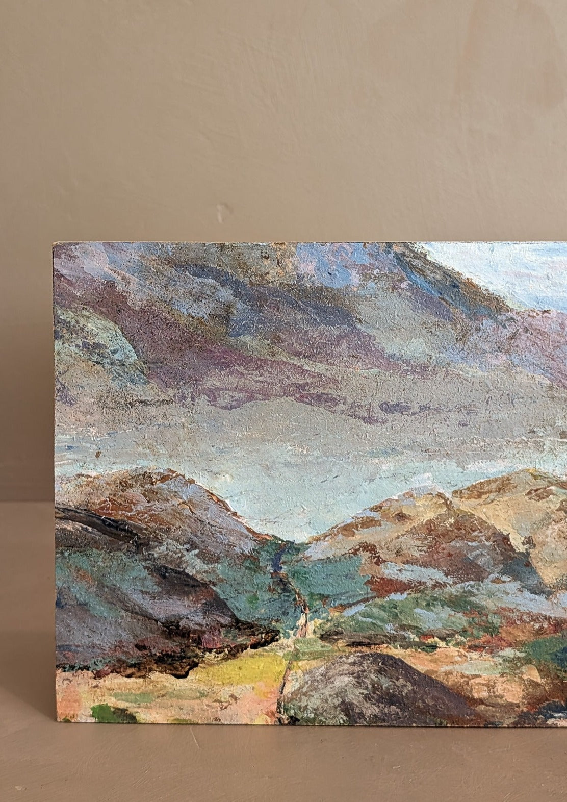 Vintage Original Impressionist-Style Landscape Painting on Board