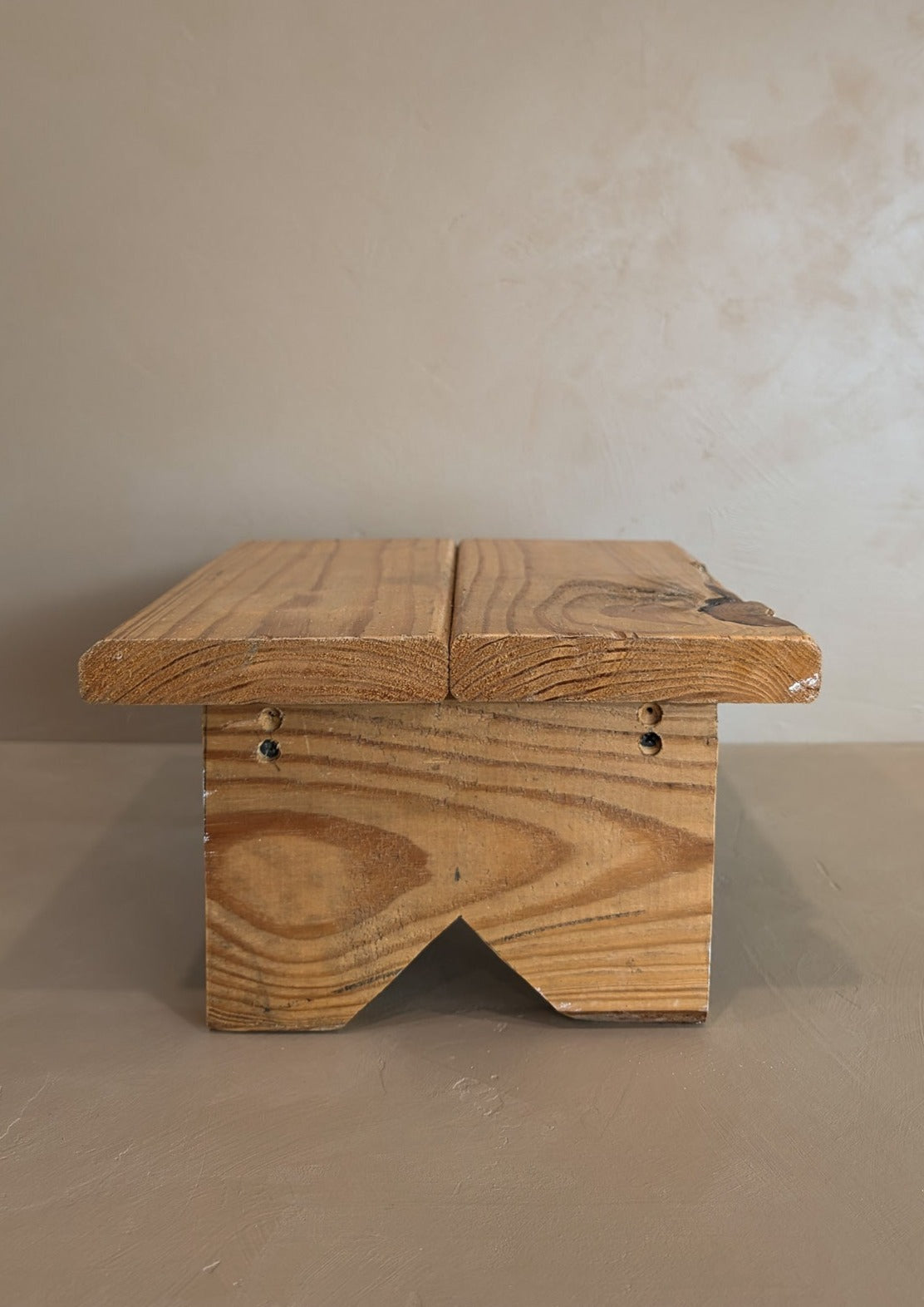 Handmade Wooden Stool with Live Edge