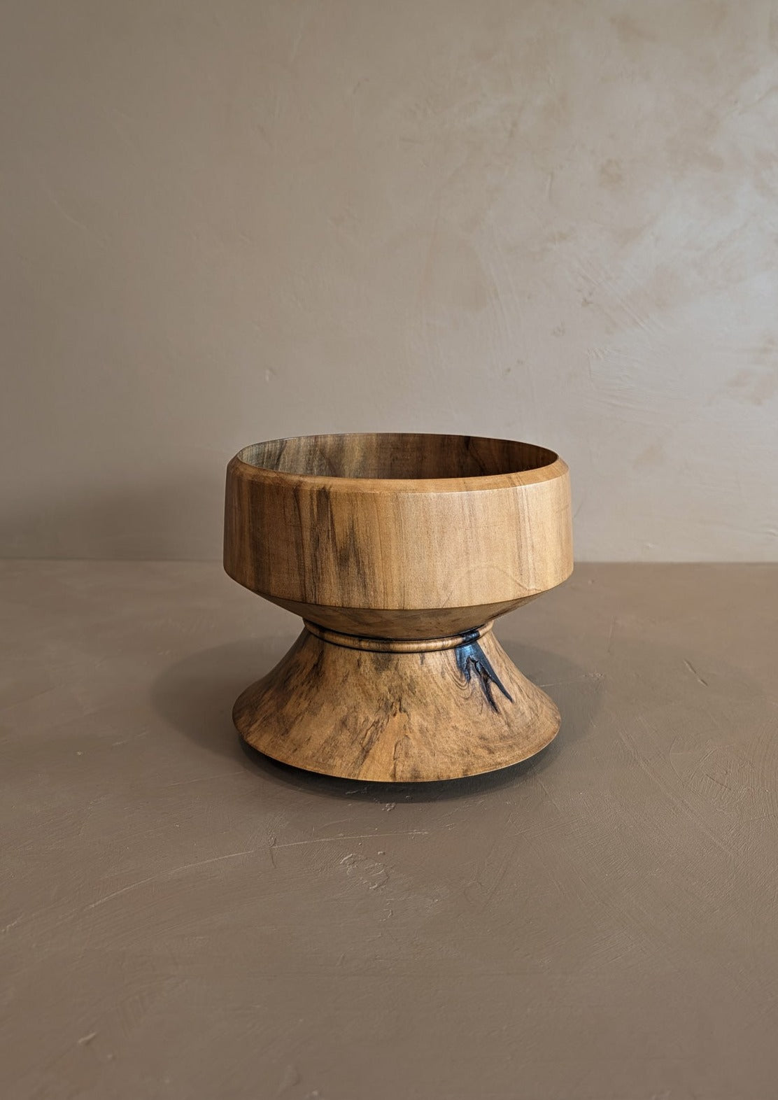 Reversible Hand-turned Wooden Pedestal Bowl