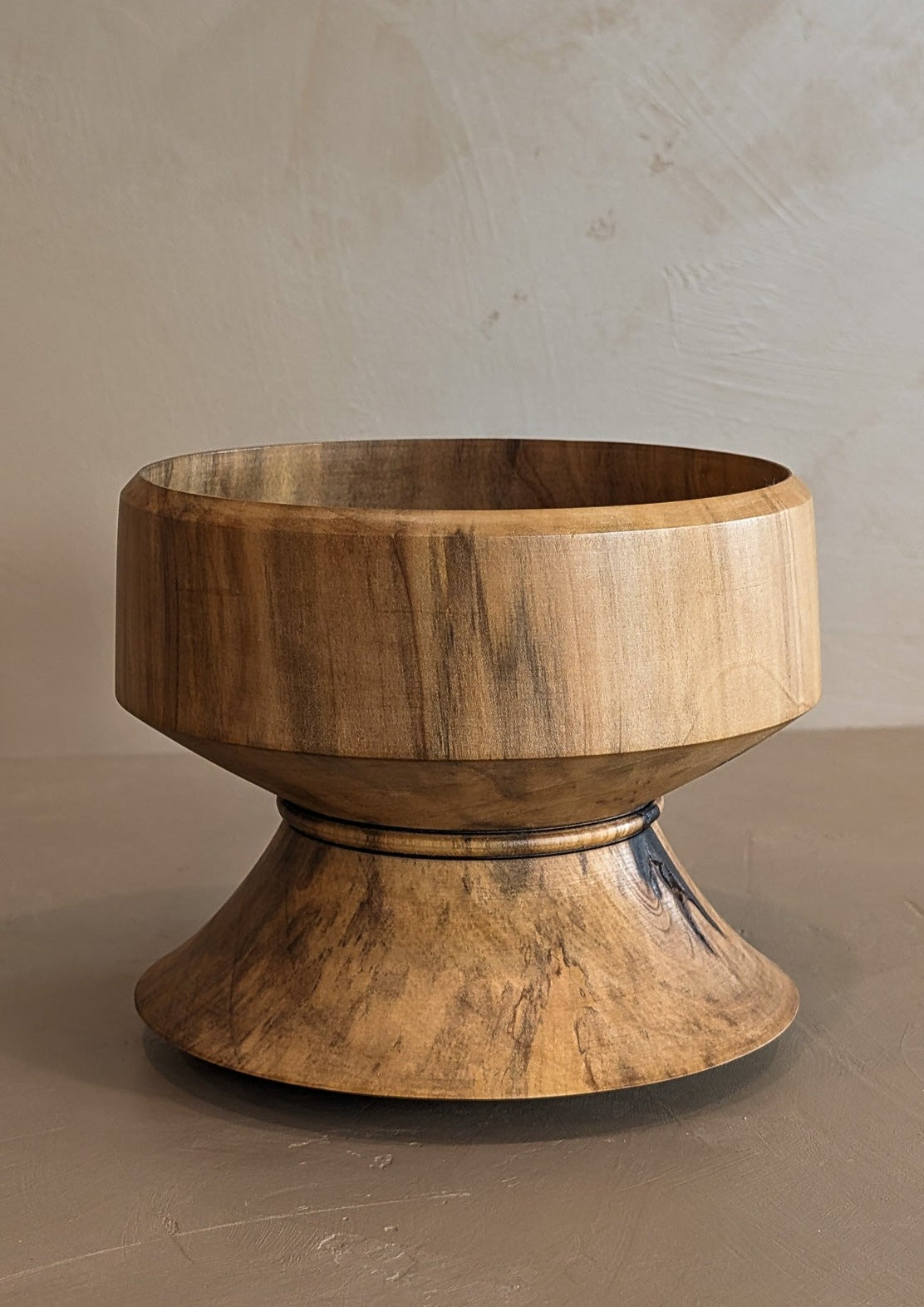 Reversible Hand-turned Wooden Pedestal Bowl