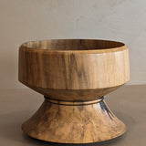 Reversible Hand-turned Wooden Pedestal Bowl