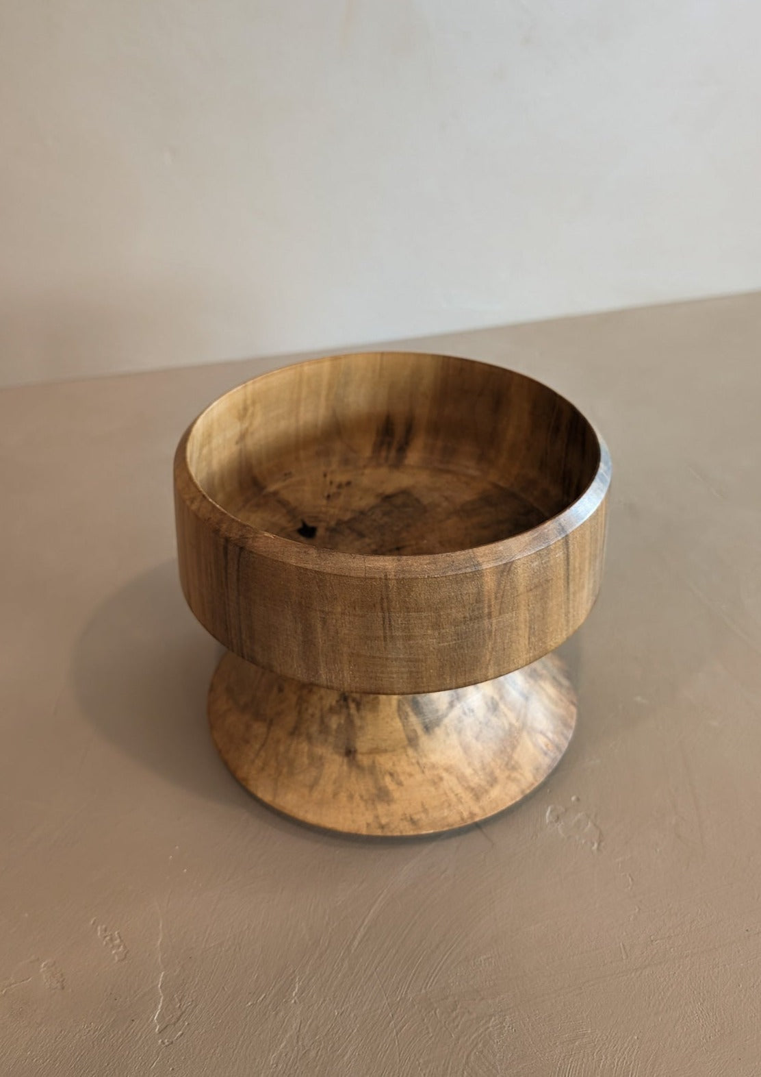 Reversible Hand-turned Wooden Pedestal Bowl