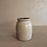 Antique Salt-Glazed Crock with Dark Brown Interior