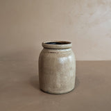 Antique Salt-Glazed Crock with Dark Brown Interior