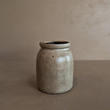 Antique Salt-Glazed Crock with Dark Brown Interior