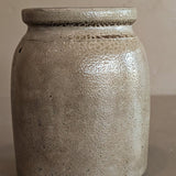 Antique Salt-Glazed Crock with Dark Brown Interior