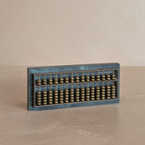 Vintage Miniature Green Marble and Brass Abacus