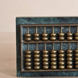 Vintage Miniature Green Marble and Brass Abacus