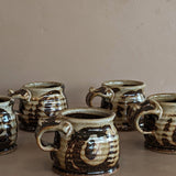 Set of 5 Neutral Studio Pottery Mugs