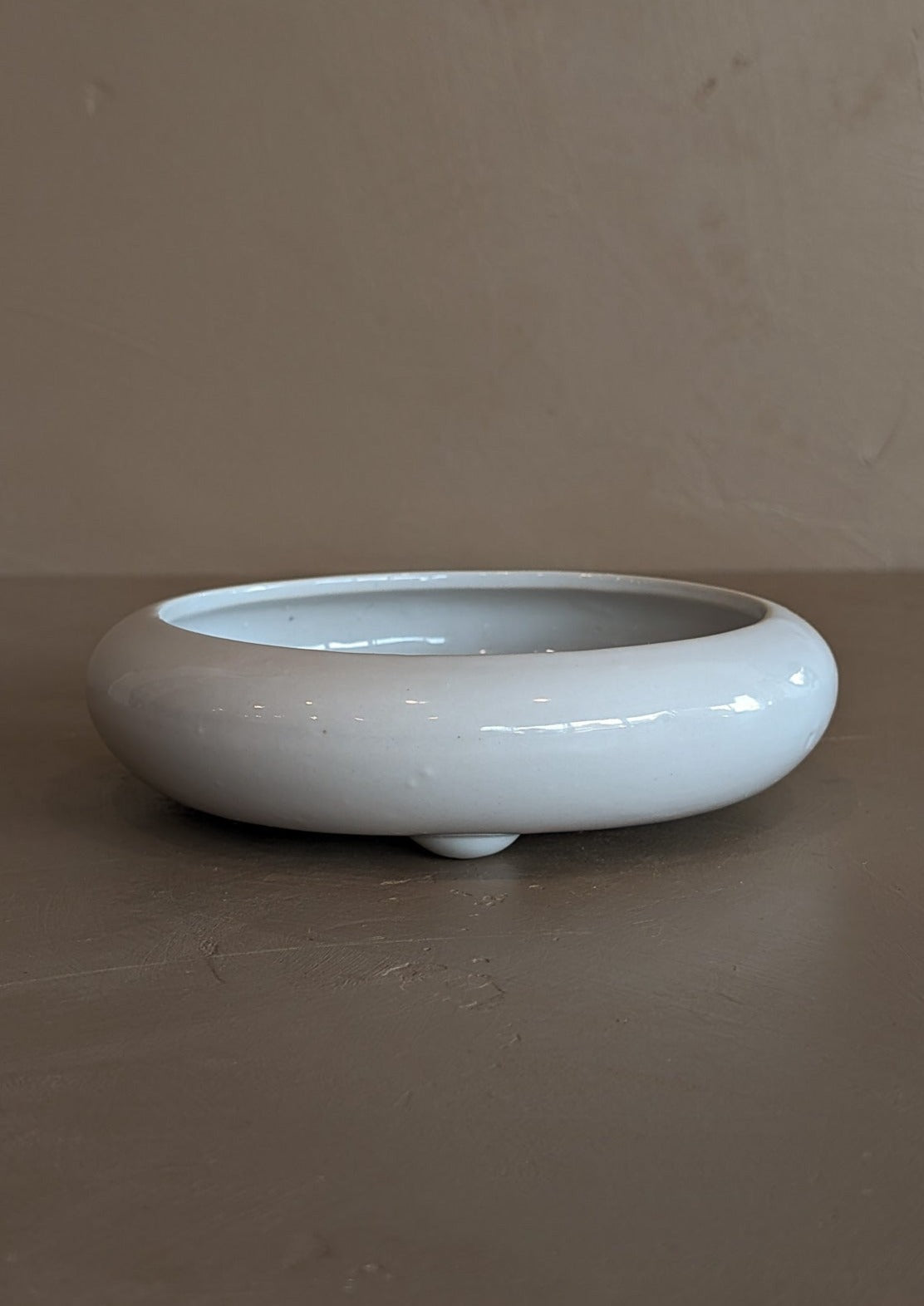 Small White Ceramic Footed Bowl