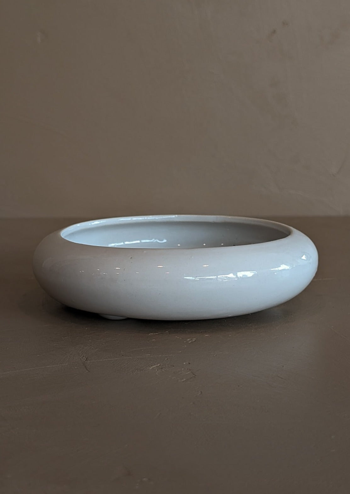 Small White Ceramic Footed Bowl