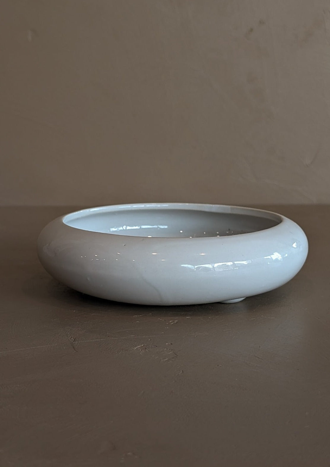 Small White Ceramic Footed Bowl