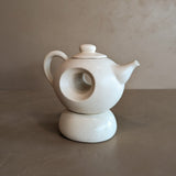 Vintage Speckled Cream Donut-Hole Teapot with Tealight Warmer