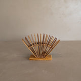 Vintage Ball and Stick Wooden Napkin Holder