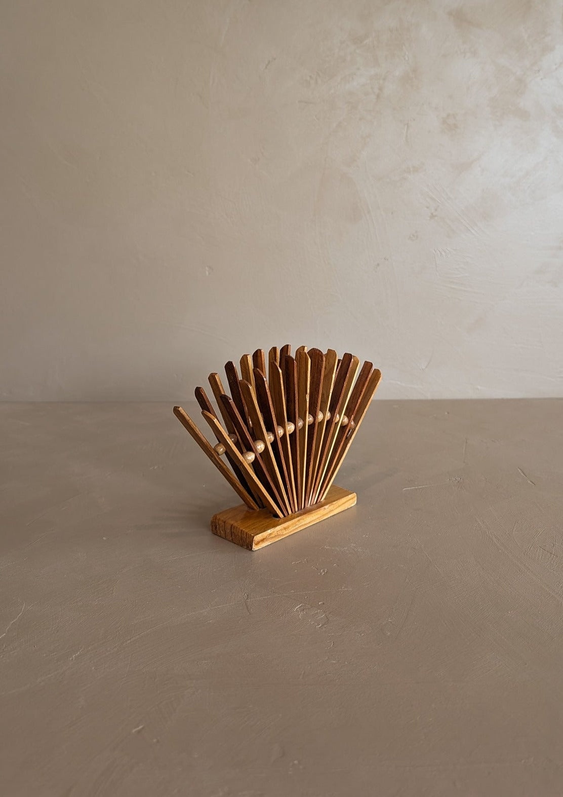 Vintage Ball and Stick Wooden Napkin Holder